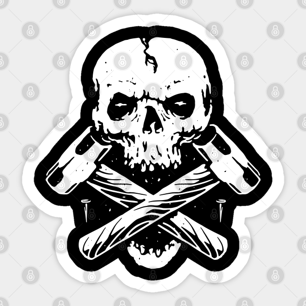 Skull Hammer Skull Sticker TeePublic